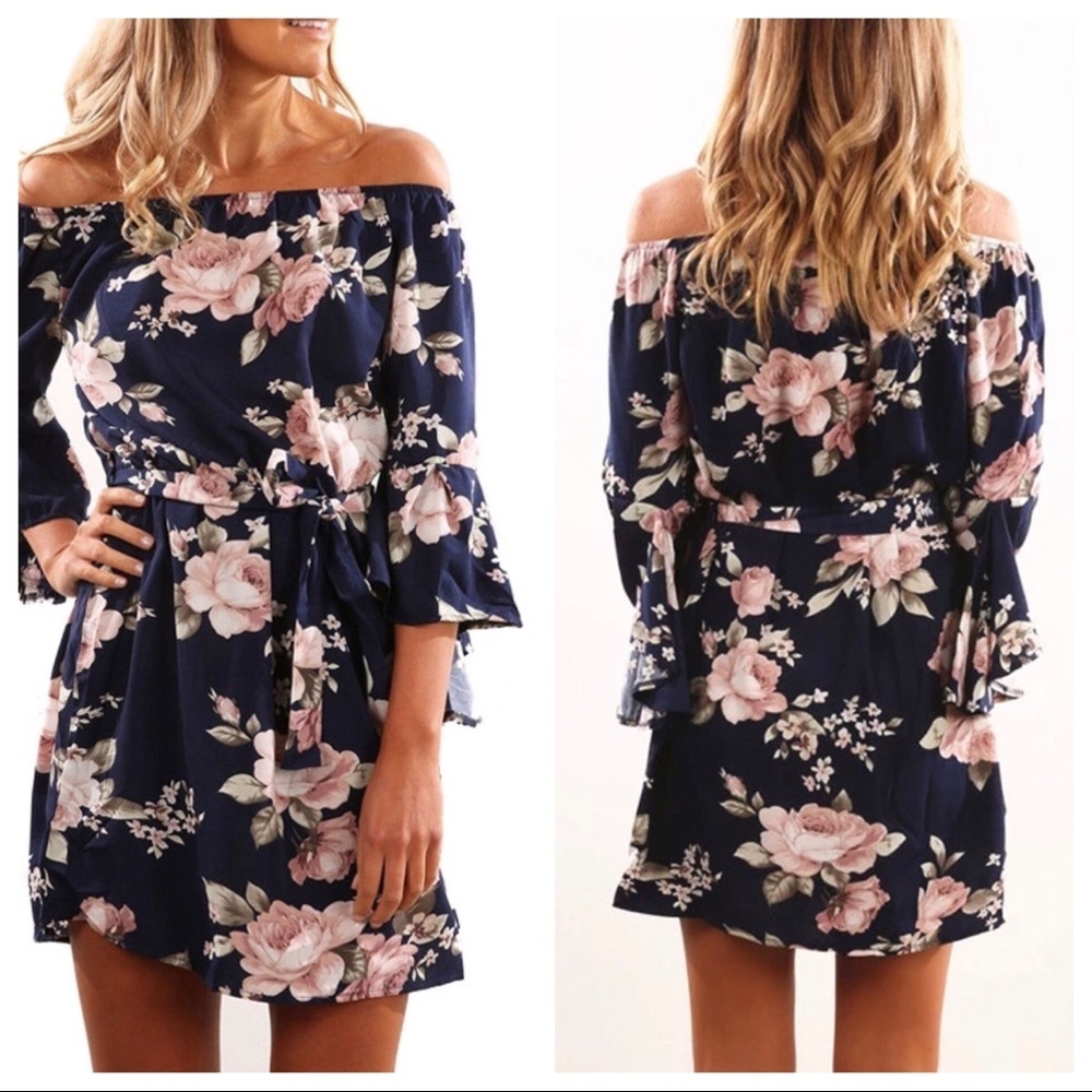 RESTOCKED ▪️ Floral Off Shoulder Flirty Dress